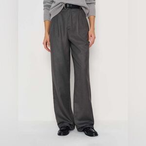 Reformation Mason Pant Charcoal Gray Trousers in Stone